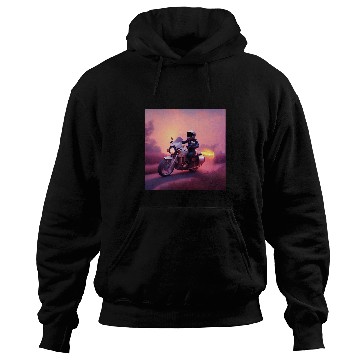 Discover Sunset Sunrise Pink Peach Sky Gradient Motorcycle Rider Road Hoodies