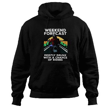 Discover Motorcyclist weekend forecast motorcycle and beer Hoodies