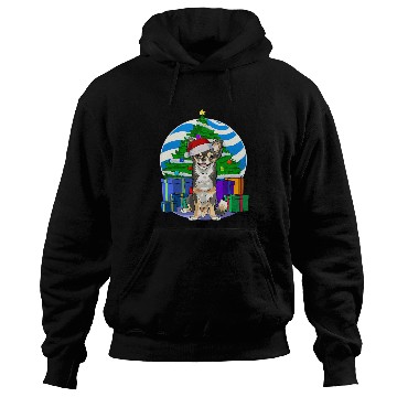 Discover Long haired Chihuahua Santa Christmas Tree Decor Hoodies