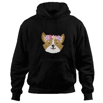Discover Trendy Floral Corgi Portrait Hoodies