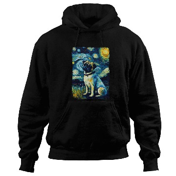Discover Pug Starry Night Hoodies