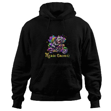 Discover Mardi Gras Pitbull Mardi Growl Crawl Parade Motorcycle Hoodies