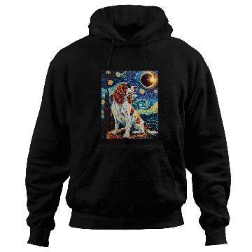 Discover Total Solar Eclipse Welsh Springer Spaniel Dog 4 Hoodies