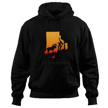 Discover Moose or shed antler Hunting Rhode Map Island art Hunter Hoodies