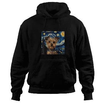 Discover Yorkshire Terrier Dog Van Gogh Style Starry Night Hoodies