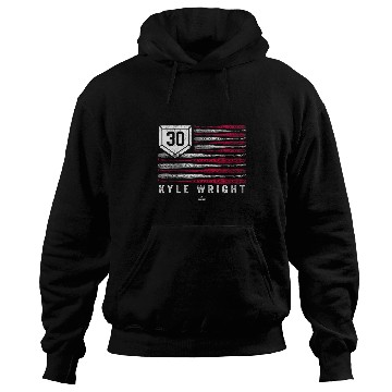 Discover vintages US Flag Baseball Stripes Kyle Wright Atlanta MLBPA Hoodies