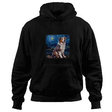 Discover Van gogh Australian Shepherd in starry night Hoodies