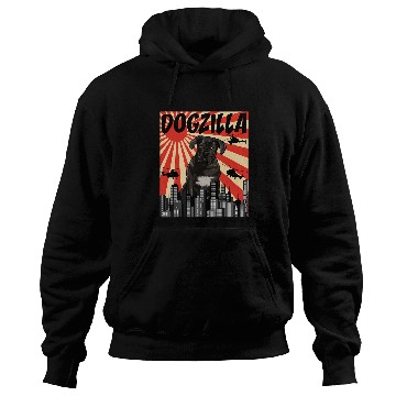 Discover Retro Dogzilla Japanese Dog Italian Course Hoodies