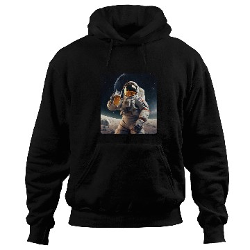 Discover Moon Astronaut Man On The Moon Spaceman drinking beer Hoodies