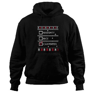 Discover Naughty Nice Carpenter Checked Festive Ugly Christmas Hoodies