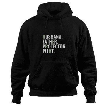 Discover Husband Father Protector Pilot Gift Funny Dad Humor Hoodies