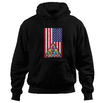 Discover 8 Ball American Flag Billard Player Hoodies