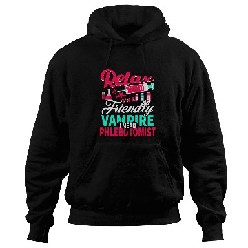 Discover Funny Phlebotomist Blood Technician nurses Friendly Vampire Hoodies