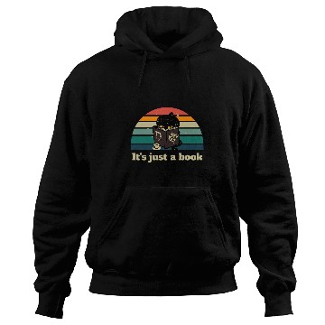 Discover Its Just A Book Cat Coffee Tea Sunset Magic Book Hoodies