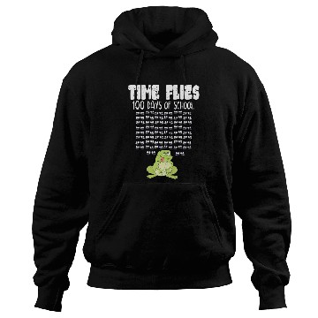 Discover Time Flies 100 Days School Frog Funny 100th Day Student Hoodies