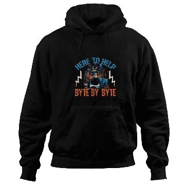 Discover Programmer IT Here To Help Byte By Byte Tech Support Hoodies