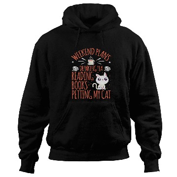Discover Bookworm Reading Lover Books Cats Tea 3 Hoodies