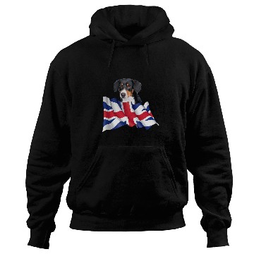 Discover Union Jack Flag Dog Entlebucher Sennenhund Hoodies