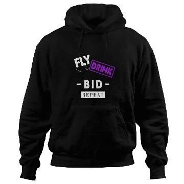 Discover Flight Attendant Pilot Fly Drink Bid Repeat Funny Hoodies