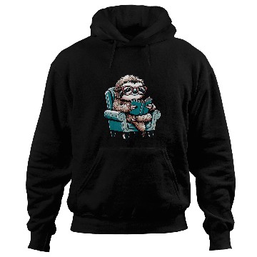 Discover Funny and Cute Sloth Reading a Book Hoodies