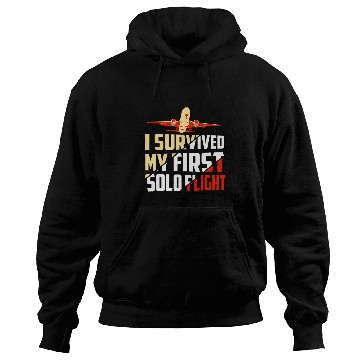 Discover I Survived My First Solo Flight Aviation Hoodies