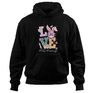 Discover Love NICU nurses Easter Bunny Eggs Stethoscope Cute Scrub Hoodies