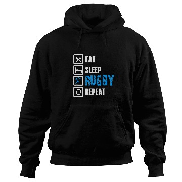Discover Funny Rugby Eat Sleep Rugby Repeat Hoodies