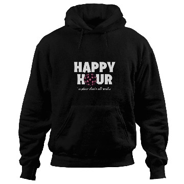 Discover Funny Pickleball Happy Hour Pink Hoodies