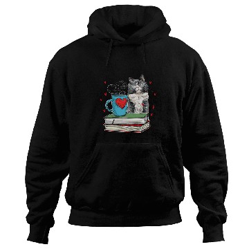 Discover Cute Cat Reading Book For Cat Lovers Hoodies