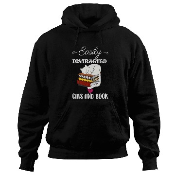 Discover Cute Cats And Books Funny Cat Lovers Hoodies