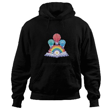 Discover Open Book With Hot Air Balloons Rainbows Hoodies