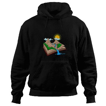 Discover Mens Creative Book Outdoors Scenery Mountain Sun Hiking Nerd Hoodies