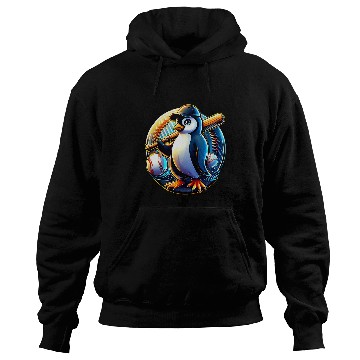 Discover Funny Lets Go Penguin Playing Baseball Hoodies