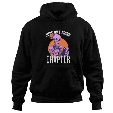 Discover One More Chapter Skeletons Book Halloween Reading Teacher Hoodies