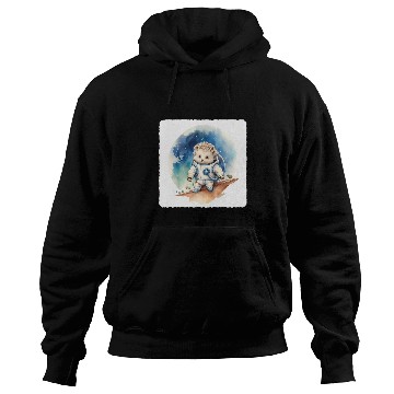 Discover Astronaut Hedgehog On Moon Space Exploration Celestial Hoodies