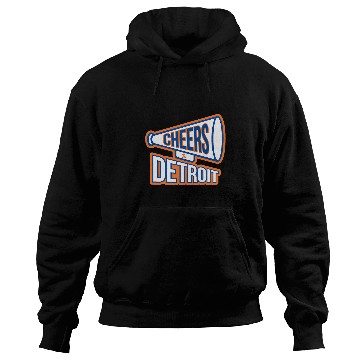 Discover Detroit Navy Blue And Orange Megaphone Hoodies