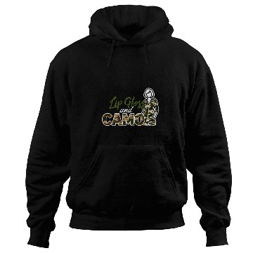 Discover Jeans Lip Gloss Camo Sayings Graphic Orange Hoodies