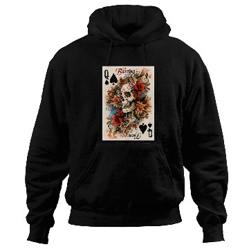 Discover A Playing Card Design Featuring The Queen Hoodies