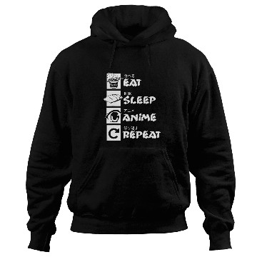 Discover Eat Sleep Anime Repeat Funny Kawaii Japanese Otaku Design Hoodies