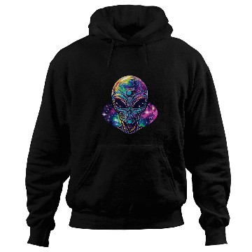 Discover Alien Head Ufo psychedelicss Alien Galaxy Trippy Space Hoodies