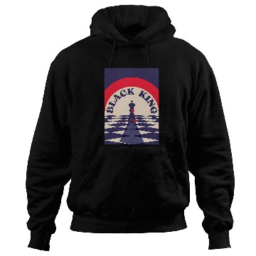 Discover vintagess Retro Flat Design Black King Chess On Checkerboard Hoodies