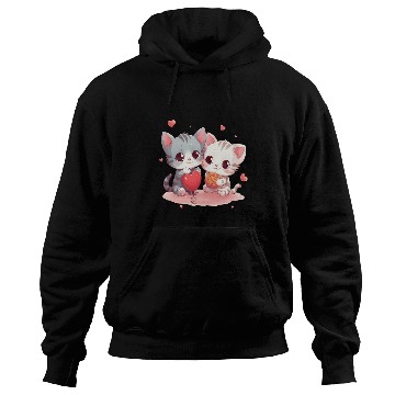 Discover Cute Kittens Hearts Knitting Wool Balls Cats Lover Design Hoodies