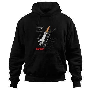 Discover NASA Space Shuttle chalk drawing Worm Logo Hoodies