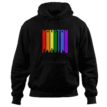 Discover Houston Texas Rainbow Skyline LGBT Gay Pride Hoodies