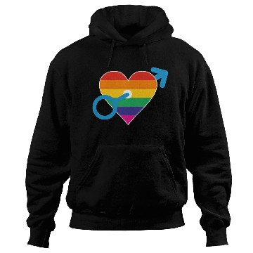 Discover Rainbow heart male Hoodies