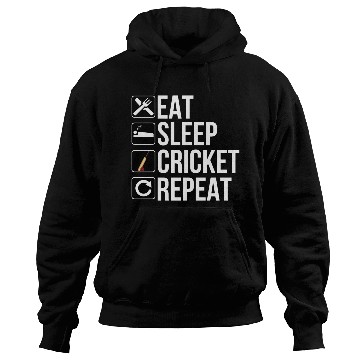 Discover Cricket Player Gift - Eat Sleep Cricket Repeat Hoodies