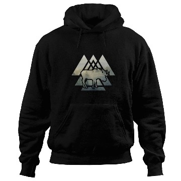Discover Elk Moose Silhouette Mountain Forest Hoodies
