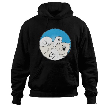Discover The polar bear family Hoodies