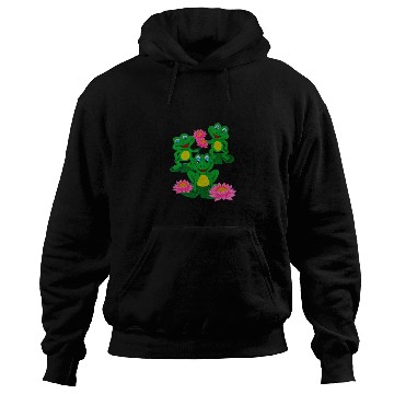 Discover HAND PAINTED FROGS ON WATERLILY Hoodies