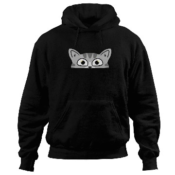 Discover Cute funny curious grey cat peeking at you. Hoodies